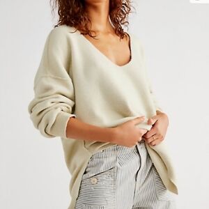 Free People "Sweater Weather" Oversized Deep V Sweater